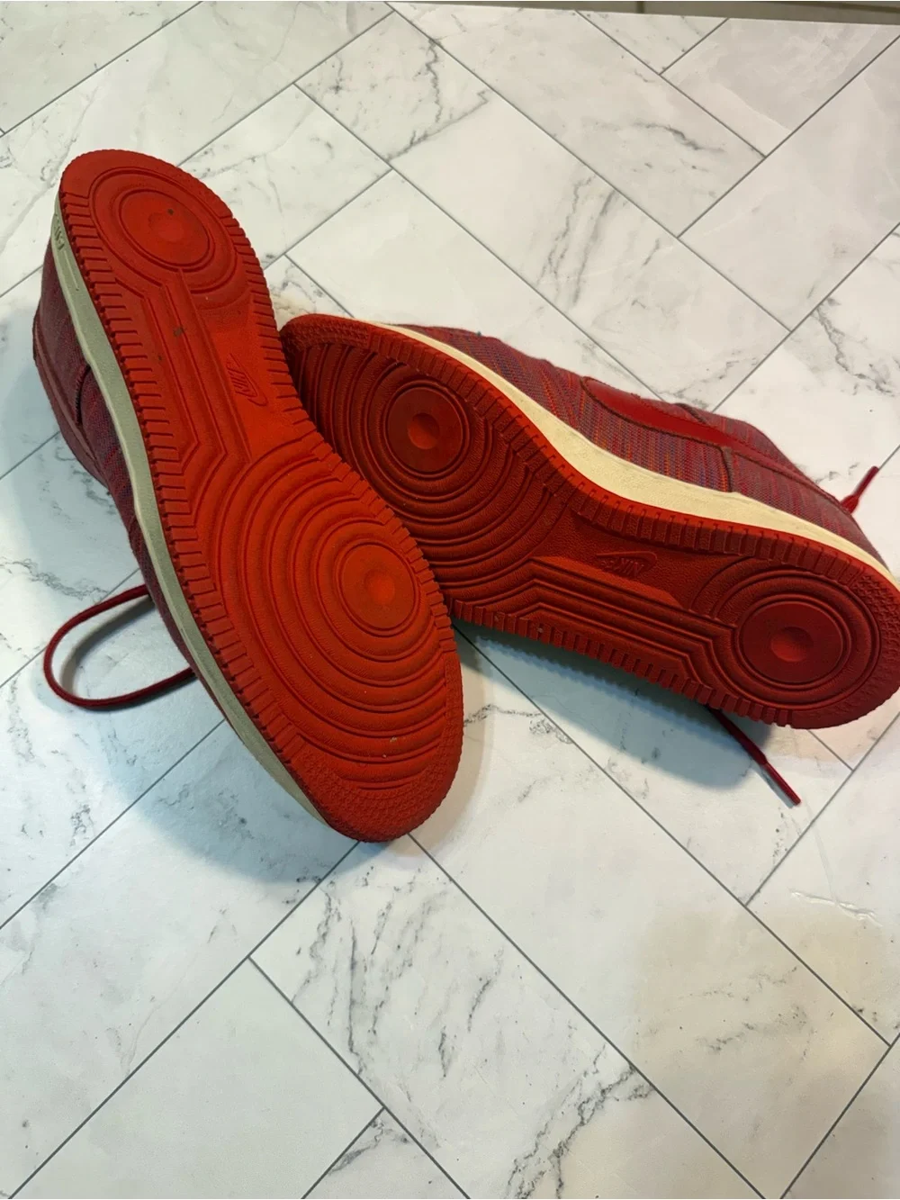 Nike Red Knit Low-Top Sneakers